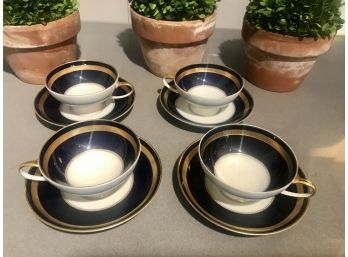 ROSENTHAL Set Of Four Cups And Saucers (one Of Two 4 Piece Lots Listed Separately In This Auction)