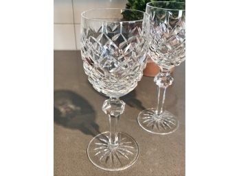 Pair Of WATERFORD POWERS COURT White Wine Glasses Original $150 PER GLASS