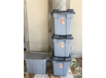 4 RUBBERMAID Roughneck Totes (1 Of 2 Listed Separately In This Auction)