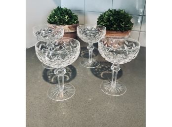 4 WATERFORD POWERS COURT Champagne Glasses Original $150 Per GLASS