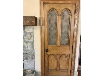 Unique Vintage Church Confessional Oak Door (1 Of 2 Listed In This Auction)