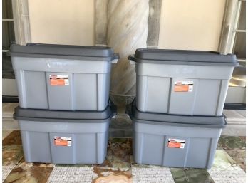 4 RUBBERMAID Roughneck 37 Gallon Totes (lot 1 Of 2)