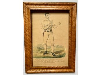 Vintage Boxer Tom Sayers Poster With List Of 1850s Wins