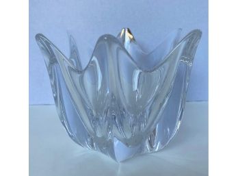 Vintage Orrefors Crystal Vase, Signed