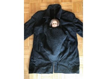 Winter Fleece Jacket With Hole For Baby's Head While In Carrier, Size Large