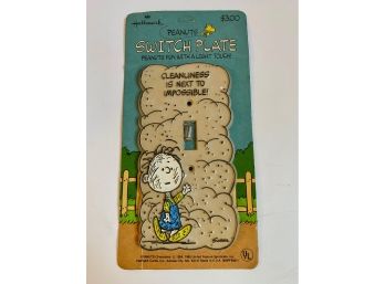 Vintage 1965 Peanuts Pig Pen Light Switch Plate In Original Packaging