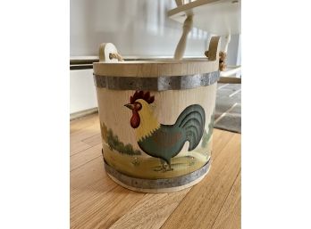 Wooden Rooster Bucket