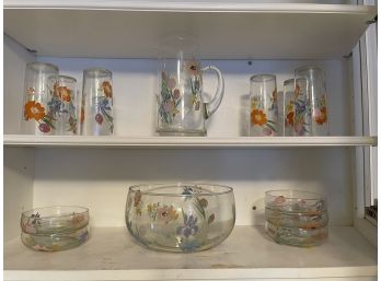 Glass Floral Set 13 Piece Set