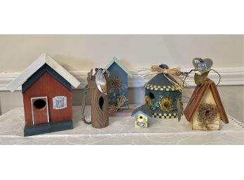 Lot Of Six Decorative Birdhouses Various Sizes