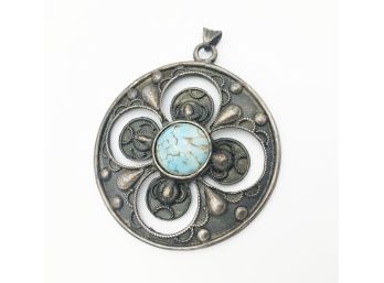 Vintage Turquoise/Silver Pendant