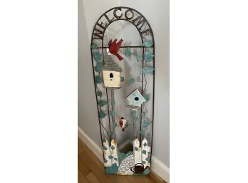 Outdoor Welcome Metal Cardinal Decor