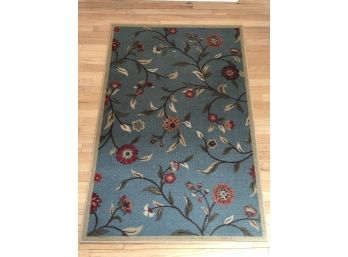 Colorful Blue/Red/Cream Floral Area Rug