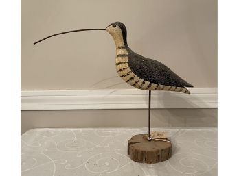 Richard Morgan Curlew Bird Carving On Stand