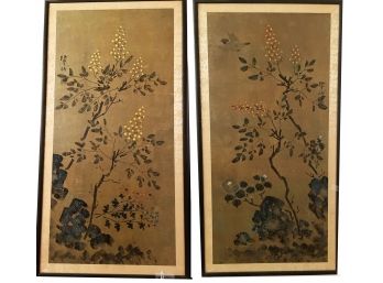 Hand Painted Japanese Vintage Panels