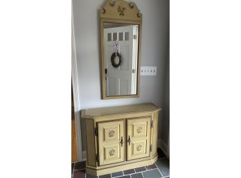 Pretty Floral Accent Table And Mirror