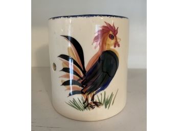 Emerson Creek Pottery Hand-painted Rooster Candle Holder