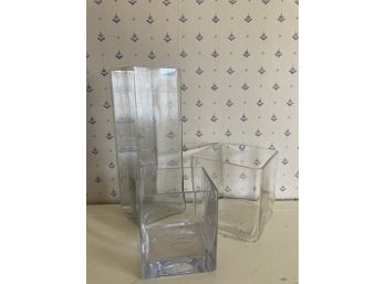 3 Tall Square Vases