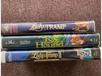 VHS The Lady And Tramp I Ans II, And The Fox And The Hound