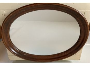 Vintage Oval Mirror Nice Wood Frame