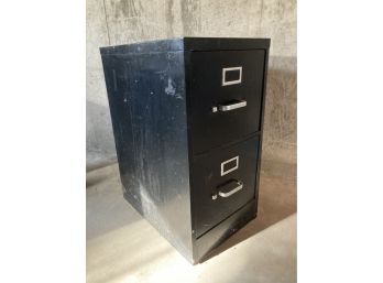 Black Metal 2 Drawer File Cabinet