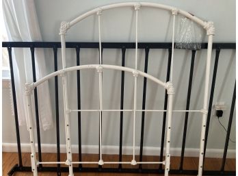 White Twin Size Metal Bed With Nice Detail