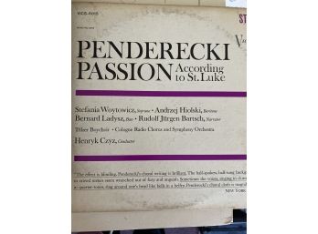 Record Lot Penderecki Passion According To St. Luke And More