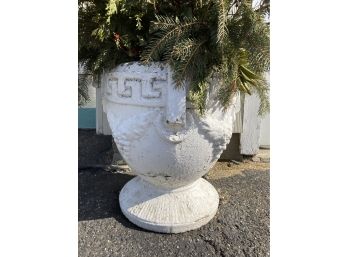 Grecian Cement Patio Planter Great Condition