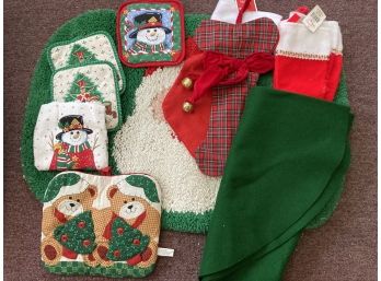 Christmas Stocks, Mat, Tree Skirt And More