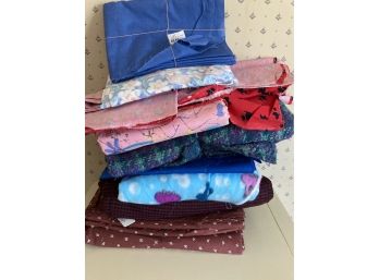 Fabric  Lot Of Blues, Pinks And More Even Little Black Scotty Dogs