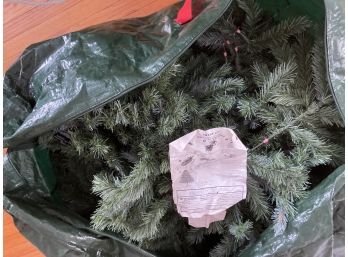 Very Natural Looking Artificial Christmas Tree Directions Included Stored In Green Rubbermaid Bag