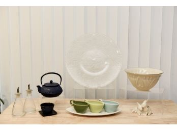 Crate & Barrel Barbara Eigen Condiment Set, Lenox Bowl And Rabbit Figurines And More