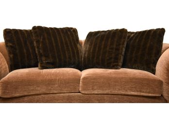 Set Of Four Oversized Faux Mink Fur Pillows