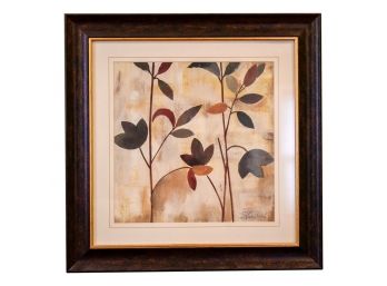 Signed Framed Print Of A Floral Design