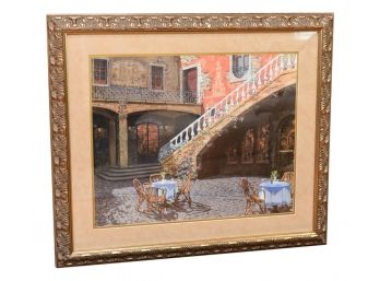 Viktor Shvaiko Signed Print Of A Spanish Courtyard