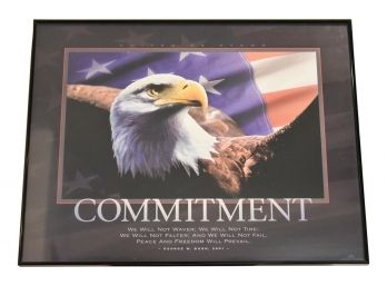 USA Eagle 'Commitment' George W. Bush Framed 2001 Print