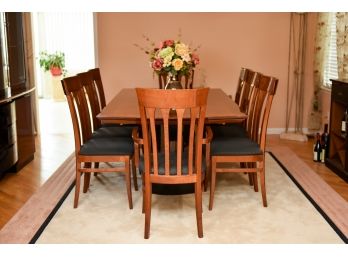 Custom Made Herringbone And Burl Wood Lacquer Dining Room Set By Gil Designs