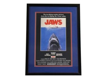 Jaws Movie Framed Advertising Poster Featuring The Great White Shark