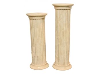 Pair Of Fluted Column Pedestal Stands