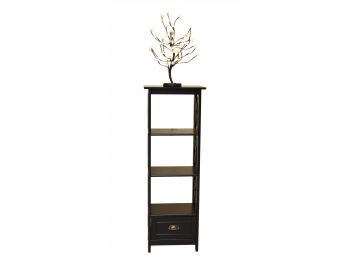 Three Tier Shelf And Lighted Tree Form Table Lamp