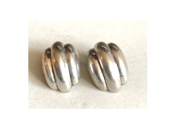 'JONDELL SPAIN' CLIP STERLING SILVER EARRINGS