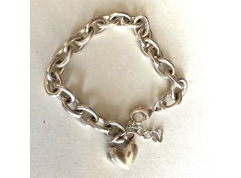 Heavy Chain Bracelet With Solid Heart