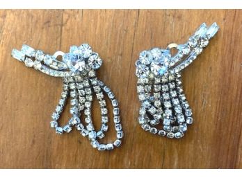 Gutzy CLIP  RHINESTONNE EARRINGS, Over 3 1/4' In Length