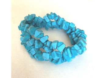 Blue Turquoise Nuggets Look Bracelet