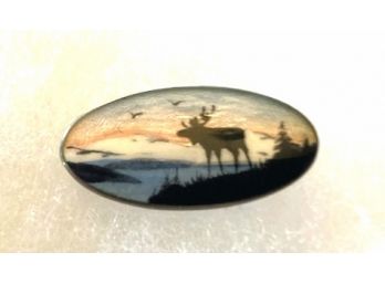 SUPER NICE PIN With Sillouette Of A MOOSE