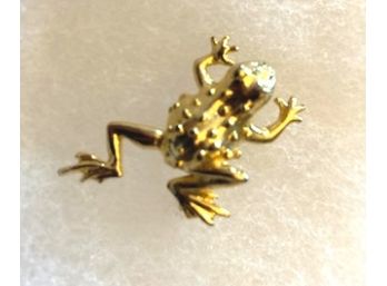 Tiny Gold Tone Frog Pin