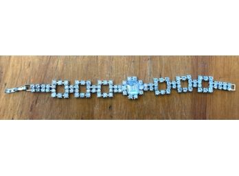 Art Deco Design Bracelet, Lots Of Rhinestones!