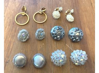 SIX GREAT VINTAGE Pairs Of CLIP Earrings