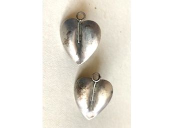 Vintage STERLING SCREW BACK EARRING, Leaf Form