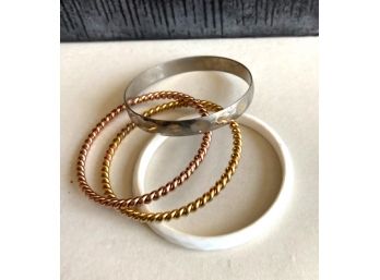 Gold Tone, Silver Tone & White Cuffs