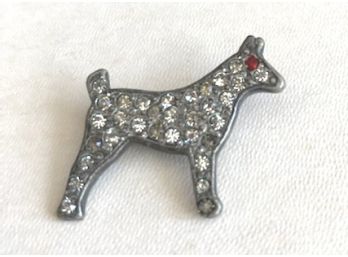 A Sooo Sweet Pin Of A DOG In  Rhinestones